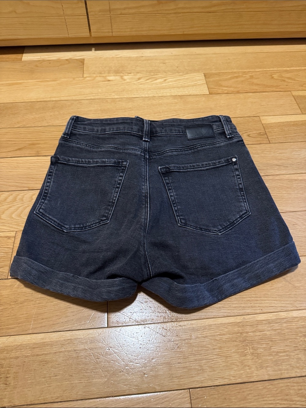 MAVI Black Denim Roll-Cuff Shorts - Black